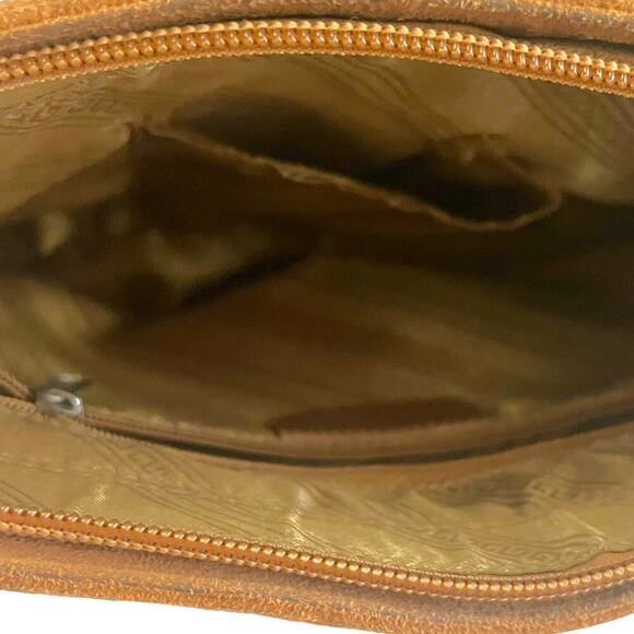 Unbranded Faux Suede Floral Embroidered Mini Handbag Brown Women's Bohemian - Picture 7 of 9